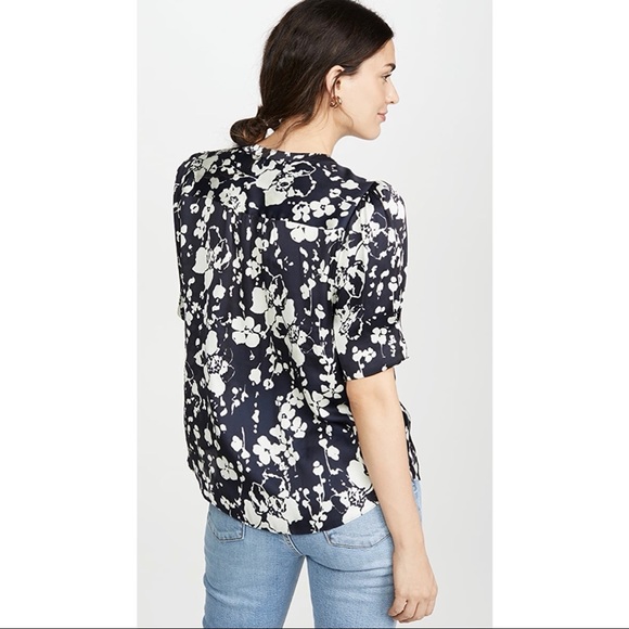 JOIE Devonia Blouse in Midnight Size Small Silky Floral Print MSRP $198 - Picture 9 of 15
